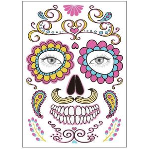 18 PCS Waterproof And Sweat Proof Of The Dead Masquerade Party Temporary Stickers Halloween Face Tattoo Stickers(SY-B123)