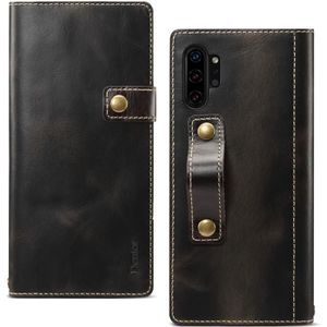 Voor Galaxy Note 10 Plus Denior Oil Wax Cowhide DK Magnetic Button Horizontal Flip Leather Case met Holder & Card Slots & Wallet(Black)