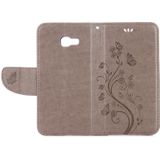 For Galaxy A5 (2017) / A520 Butterflies Love Flowers Embossing Horizontal Flip Leather Case with Holder & Card Slots & Wallet & Lanyard(Grey)