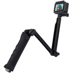 PULUZ 3-Way Grip Foldable Multi-functional Selfie-stick Extension Monopod with Tripod for GoPro HERO9 Black / HERO8 Black /HERO7 /6 /5  DJI Osmo Action  Xiaoyi and Other Action Cameras  Length: 20-58cm