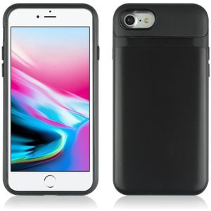 For iPhone 8 & 7 TPU + PC Multifunction Protective Case with Holder & Card Slot & Mirror (Black)