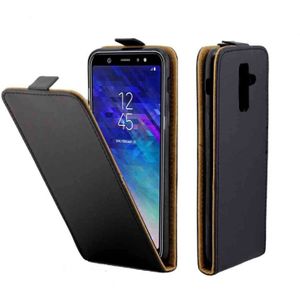 Business Style Vertical Flip TPU Leather Case for Samsung Galaxy A6 Plus (2018)  with Card Slot(Black)