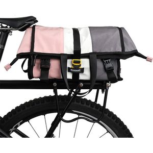 Rhinowalk Riding Messenger Bag Shoulder Diagonal Bag Bicycle Rear Shelf Pannier Bag(X2002 Pink White Gray)