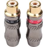 REXLIS TR026-1 2 PCS RCA Female Plug Audio Jack Gold Plated Adapter for DIY Audio Cable & Video cable