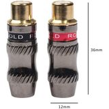 REXLIS TR026-1 2 PCS RCA Female Plug Audio Jack Gold Plated Adapter for DIY Audio Cable & Video cable