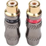 REXLIS TR026-1 2 PCS RCA Female Plug Audio Jack Gold Plated Adapter for DIY Audio Cable & Video cable