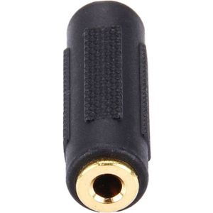 Gold Plated 3.5mm  Female Jack to 3.5mm Female Jack Audio Adapter(Black)