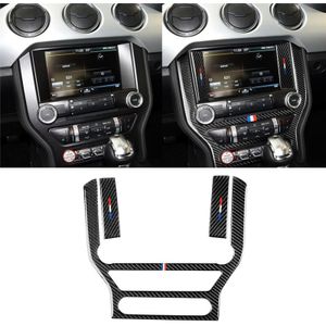 Car USA Color Carbon Fiber Central Control Panel Decorative Sticker for Ford Mustang 2015-2017