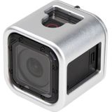 Housing Shell CNC Aluminum Alloy Protective Cage with Insurance Back Cover for GoPro HERO5 Session /HERO4 Session /HERO Session(Silver)