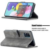 For Samsung Galaxy A51 Rhombus Texture Magnetic Buckle Horizontal Flip Leather Case with Holder & Card Slots & Wallet & Photo Frame(Grey)