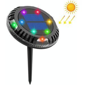 TG-JG00126 10 LEDs Solar Outdoor Waterproof Plastic Garden Decorative Ground Plug Light Intelligent Light Control Buried Light  Colorful Dimming