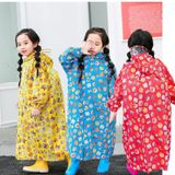 Children Raincoat With Schoolbag Seat And Poncho Rain Gear  Size:M(Yellow)