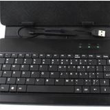 9.7 inch Universal Tablet PC Leather Case with USB Plastic Keyboard(Black)