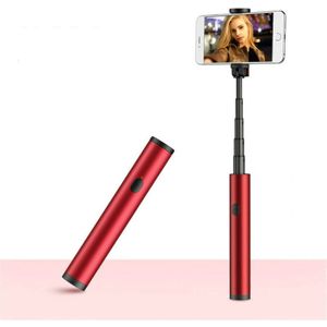Mini Wireless Bluetooth Phone Selfie Stick Aluminum Handheld Selfie Stick Travel Artifact(Red)