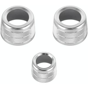 3 PCS / Set Air Conditioning Knob Metal Decorative Ring for BMW X3 / X4 / 5 Series / 7 Series / 6 Series GT (Silver)