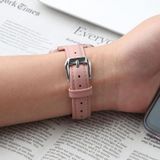 For Fitbit Versa 2 Smart Watch Genuine Leather Wrist Strap Watchband  Shrink Version(Rose Pink)