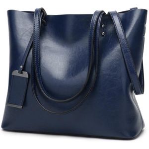 Fashion PU Leather Ladies HandBags Women Messenger Bags Crossbody Shoulder Bag(Dark Blue)