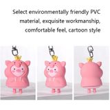 5 PCS MX-80002 Raincoat Piggy Keychain Cute Soft Rubber Doll Car Keyring(Frog)