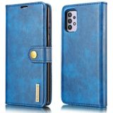 For Samsung Galaxy A32 5G DG.MING Crazy Horse Texture Flip Detachable Magnetic Leather Case with Holder & Card Slots & Wallet(Blue)