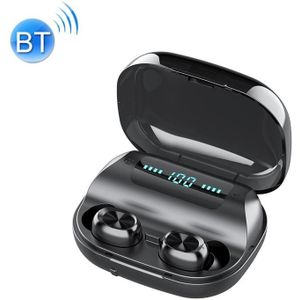 263 TWS CVC8.0 Noise Cancelling Bluetooth Earphone with Charging Box  Support Touch & Three-screen LED Battery Display & Phone Holder & Power Bank & HD Call & Voice Assistant(Black)