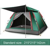 Outdoor 3-4 People Beach Thickening Rainproof Automatic Speed Open Four-sided Camping Tent  Style:Automatic Vinyl(Dark Green)