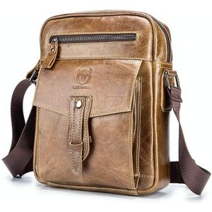 BUFF CAPTAIN 053 Men Leather Shoulder Messenger Bag First-Layer Cowhide Large Capacity Briefcase  Specification? Large (Dark Brown)