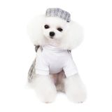 Pet Clothes Dog Dress Summer Thin Uniform Skirt  Size: L(Gray)