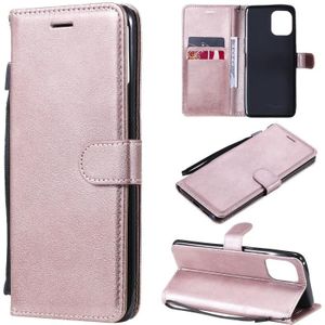For OPPO Find X3 / Find X3 Pro Solid Color Horizontal Flip Protective Leather Case with Holder & Card Slots & Wallet & Photo Frame & Lanyard(Rose Gold)