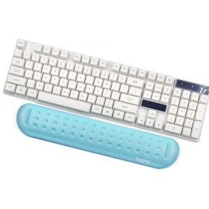 Baona Silicone Memory Cotton Wrist Pad Massage Hole Keyboard Mouse Pad  Style: Medium Keyboard Rest (Blue)