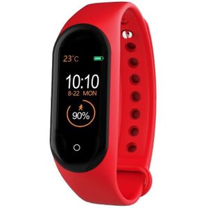 M4 0.96 inch TFT Color Screen Smartwatch IP67 Waterproof Support Call Reminder /Heart Rate Monitoring/Blood Pressure Monitoring/Sleep Monitoring/Sedentary Reminder(Red)