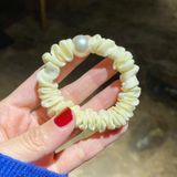 10 PCS Women Pearl Headband Large Intestine Hair Ring Hair Accessories(Beige)