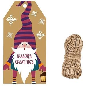 2 Packs Christmas Decoration Kraft Paper Tag Card Label With Jute Twine(Card 1)