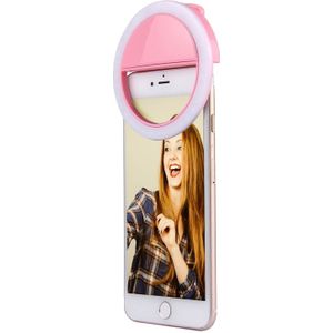 Charging Selfie Beauty Light  For iPhone  Galaxy  Huawei  Xiaomi  LG  HTC and Other Smart Phones with Adjustable Clip & USB Cable(Pink)