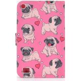 For Amazon Kindle Fire 7 (2019) / (2017) / (2016) / (2015) Colored Drawing Pattern Horizontal Flip PU Leather Case with Holder & Card Slot & Sleep / Wake-up Function(Love Dog)