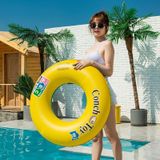 2 PCS Yellow Letters Inflatable Swimming Ring Thickened PVC Adult Water Ring Floating Ring  Size:70