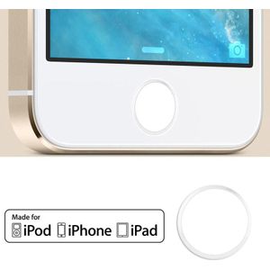 Decorated Aluminum Home Button Sticker for iPhone 6 & 6 Plus / iPhone 5 & 5C & 5S  iPad Air / iPad mini Retina  iPod touch 5(White)