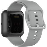 22mm Color Buckle Silicone Wrist Strap Watch Band for Fitbit Versa 2 / Versa / Versa Lite / Blaze(Gray)