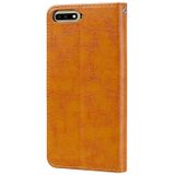 Business Style Oil Wax Texture Horizontal Flip Leather Case for Huawei Y6 (2018)  with Holder & Card Slots & Wallet (Brown)