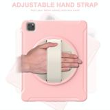 360 Degree Rotation PC + TPU Protective Case with Holder & Hand-strap For iPad Air 4 10.9 / Pro 11 2021/2020/2018(Cherry Blossoms Pink)