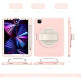 360 Degree Rotation PC + TPU Protective Case with Holder & Hand-strap For iPad Air 4 10.9 / Pro 11 2021/2020/2018(Cherry Blossoms Pink)
