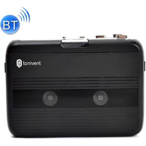 Tonivent TON007B Portable Bluetooth Tape Cassette Player  Support FM / Bluetooth Input and Output(Black)