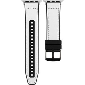 Voor Apple Watch Ultra 2 49 mm hybride lederen siliconen horlogeband