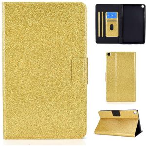 For Samsung Galaxy Tab A7 Lite T220 Glitter Horizontal Flip Leather Case with Holder & Card Slots(Gold)