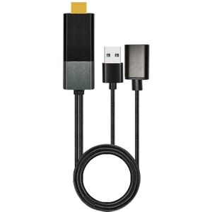 L8 USB Female to HDMI-compatible Male 1080P HDTV Digital AV Adapter Cable for iOS Android(Black)