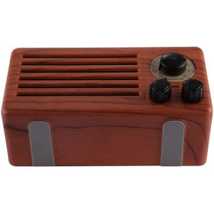 New Ri Xing NR-3013 Portable Wood Texture Retro FM Radio Wireless Bluetooth Stereo Speaker with Antenna  For Mobile Phones / Tablets / Laptops  Support Hands-free Call & TF Card & AUX Input & USB Drive Slot  Bluetooth Distance: 10m