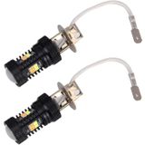 2 PCS Super Bright H3 DC 12V 5W 350LM Auto Car Fog Light with 16 SMD-3030 LED Bulbs Lamp  White + Yellow Light