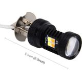 2 PCS Super Bright H3 DC 12V 5W 350LM Auto Car Fog Light with 16 SMD-3030 LED Bulbs Lamp  White + Yellow Light