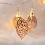 3m Rose Gold Leaf USB Plug Romantic LED String Holiday Light  20 LEDs Teenage Style Warm Fairy Decorative Lamp for Christmas  Wedding  Bedroom (Warm White)