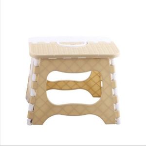 Plastic Folding Chair Thicken Portable Mini Child Stools(Beige)