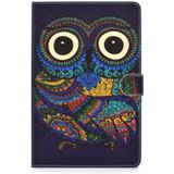 For Samsung Galaxy Tab A 10.1 (2019) T510/T515 Colored Drawing Pattern Horizontal Flip PU Leather Case with Holder & Card Slot(Owl)